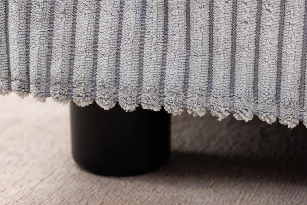 Riess-Ambiente Sitzhocker > Großer Sitzhocker HEAVEN 100cm hellgrau Cord Federkern Sofahocker abnehmbarer Bezug