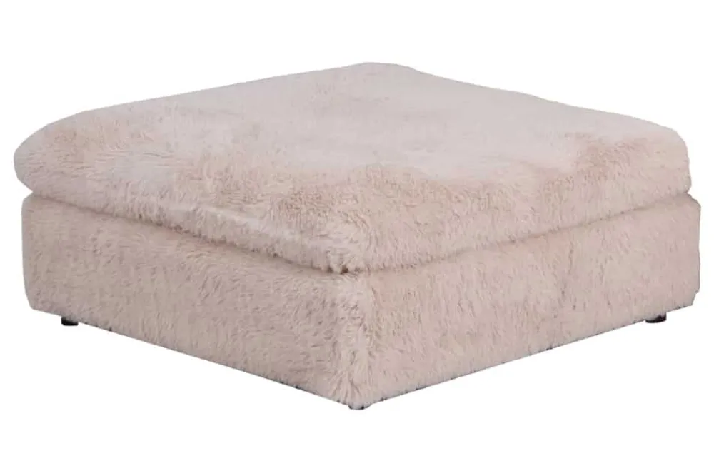 Riess-Ambiente 2-Sitzer Sofa|Sitzhocker > Großer Sitzhocker YETI 100cm beige sand Shaggy-Stoff langfloriger Plüsch Sofahocker