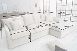 Riess-Ambiente Skandinavisch|Xxl Sofa > Großes Ecksofa HEAVEN 255cm natur beige Leinenstoff Federkern inkl. Kissen