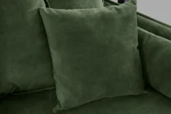 Riess-Ambiente Samt Möbel|Xxl Sofa > Großes 3-Sitzer Sofa HEAVEN 200cm dunkelgrün Samt Federkern waschbarer Bezug Hussensofa Couch