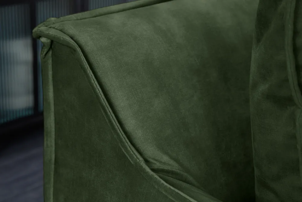 Riess-Ambiente Samt Möbel|Xxl Sofa > Großes 3-Sitzer Sofa HEAVEN 200cm dunkelgrün Samt Federkern waschbarer Bezug Hussensofa Couch