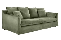 Riess-Ambiente Xxl Sofa|3-Sitzer Sofa > Großes 3-Sitzer Sofa HEAVEN 200cm grün Cord Federkern Hussensofa