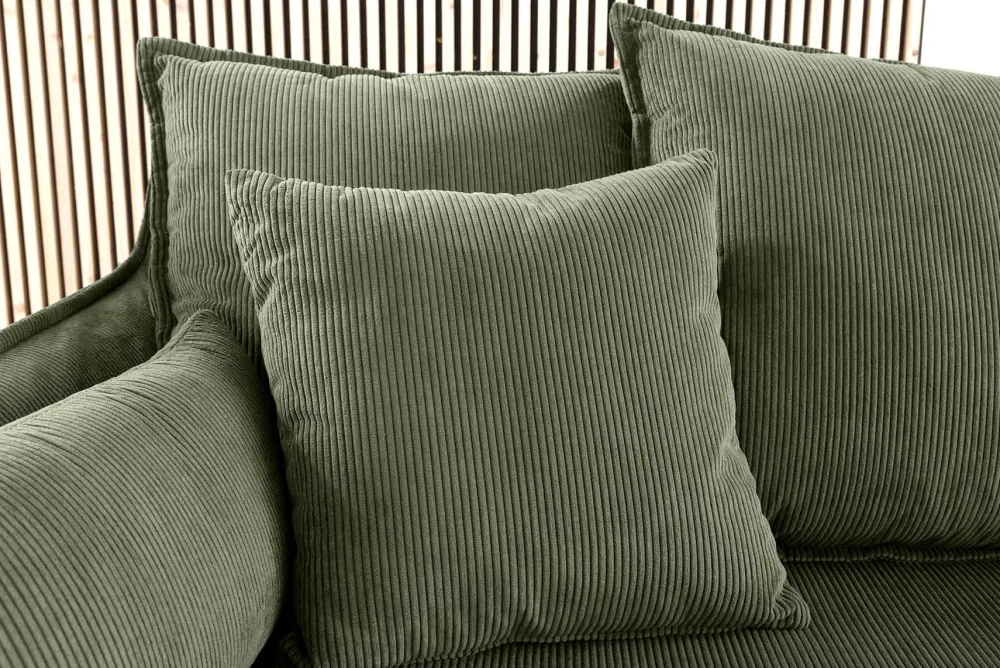 Riess-Ambiente Xxl Sofa|3-Sitzer Sofa > Großes 3-Sitzer Sofa HEAVEN 200cm grün Cord Federkern Hussensofa