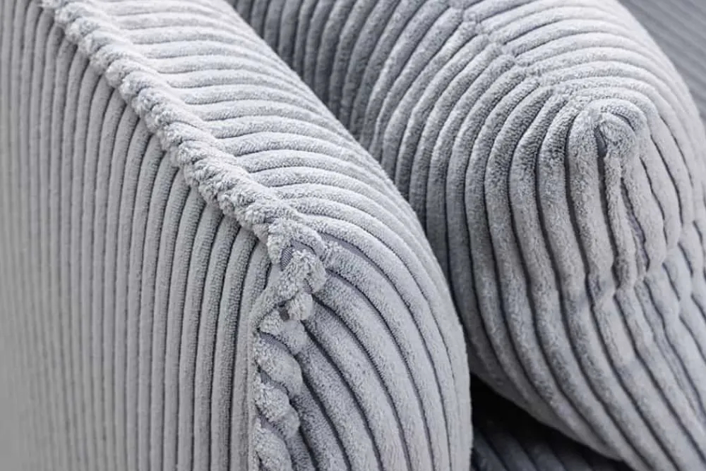 Riess-Ambiente Xxl Sofa|3-Sitzer Sofa > Großes 3-Sitzer Sofa HEAVEN 200cm hellgrau Cord Federkern Hussensofa abnehmbarer Bezug