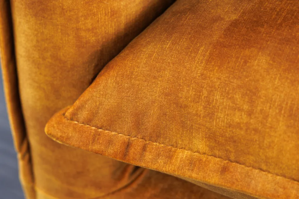 Riess-Ambiente Samt Möbel|Xxl Sofa > Großes 3-Sitzer Sofa HEAVEN 200cm senfgelb Samt Federkern waschbarer Bezug Hussensofa Couch