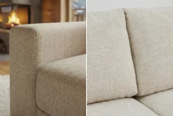 Riess-Ambiente Skandinavisch|3-Sitzer Sofa > Großes Sofa LOFT 210cm champagner beige Chenille 3-Sitzer Couch Taschenfederkern