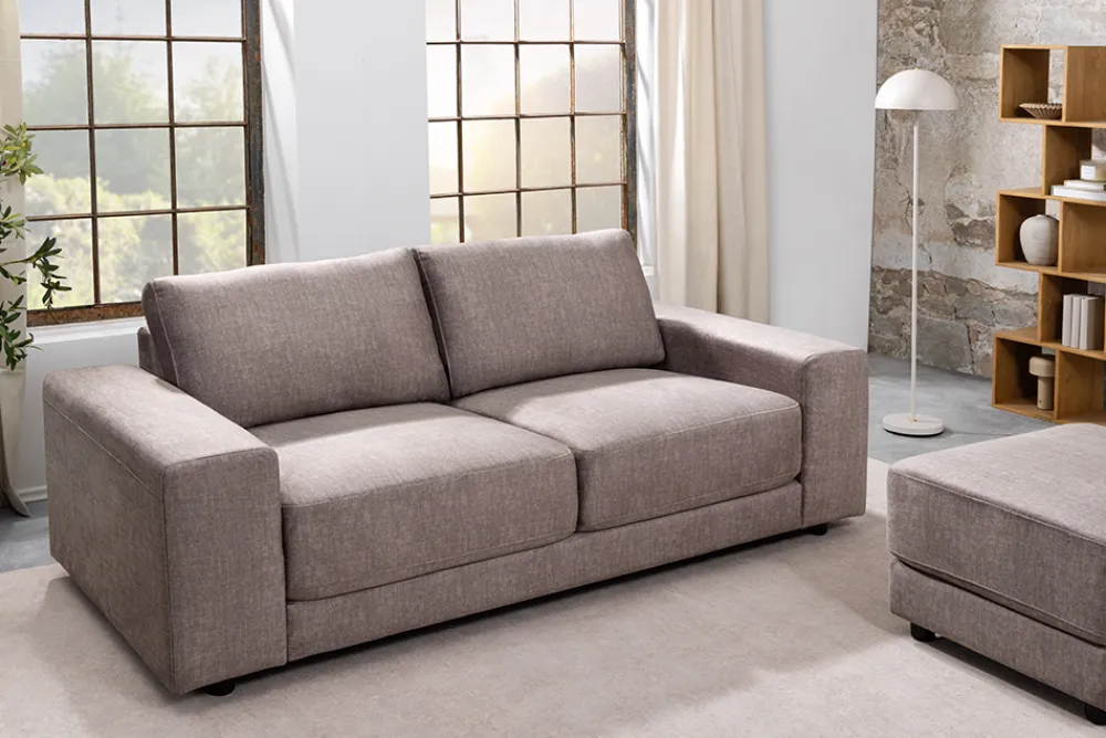 Riess-Ambiente Samt Möbel|3-Sitzer Sofa > Großes Sofa LOFT 210cm taupe Vogue Velours Samt 3-Sitzer Couch Taschenfederkern