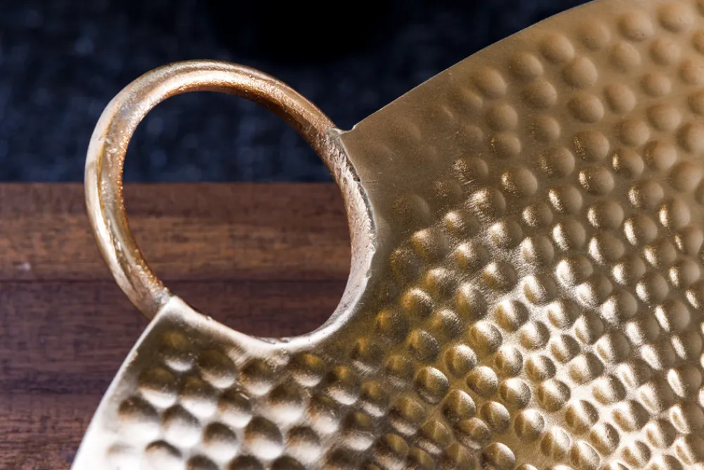 Riess-Ambiente Goldene Möbel|Schalen > Handgearbeitete Deko Schale ORIENT 55cm gold Metall Hammerschlag Design