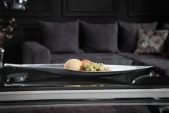 Riess-Ambiente Schalen > Handgearbeitete Deko Schale SILVER LEAF 60cm silber Aluminium