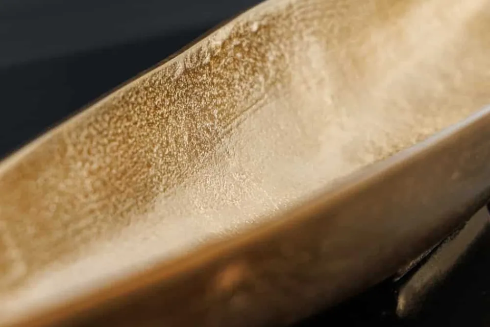Riess-Ambiente Goldene Möbel|Schalen > Handgearbeitete Deko Schale GOLD LEAF 80cm antik gold Aluminium
