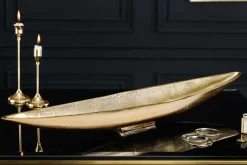 Riess-Ambiente Goldene Möbel|Schalen > Handgearbeitete Deko Schale GOLD LEAF 80cm antik gold Aluminium