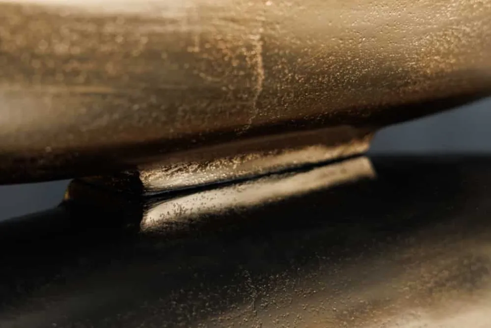 Riess-Ambiente Goldene Möbel|Schalen > Handgearbeitete Deko Schale GOLD LEAF 80cm antik gold Aluminium