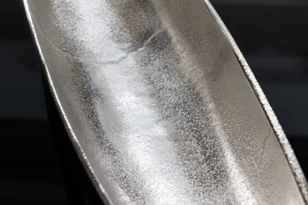 Riess-Ambiente Industrial Loft|Schalen > Handgearbeitete Deko Schale SILVER LEAF 80cm silber Aluminium