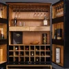 Riess-Ambiente Goldene Möbel|Highboards > Handgearbeiteter Barschrank GOLDEN SUNSET 140cm schwarz gold Mangoholz massiv