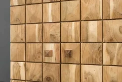 Riess-Ambiente Mehr...|Mehr... > Handgearbeiteter Barschrank MOSAICO 130cm Akazie Massivholz 3D Effekt