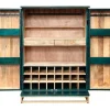 Riess-Ambiente Mehr...|Massivholzschränke > Handgearbeiteter Barschrank GOLDEN SUNSET 140cm türkis Mangoholz massiv
