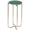 Riess-Ambiente Beistelltische|Goldene Möbel > Handgearbeiteter Beistelltisch NOBLE I 35cm grün Marmor abnehmbare Tischplatte rund