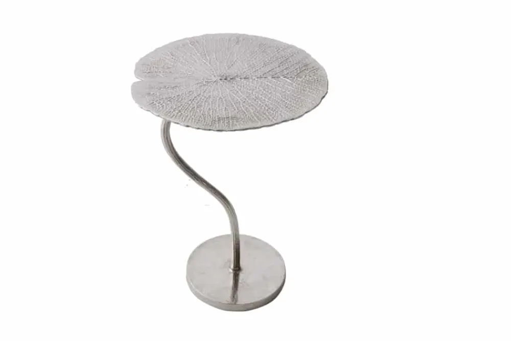 Riess-Ambiente Beistelltische > Handgearbeiteter Beistelltisch ABSTRACT LEAF 40cm silber