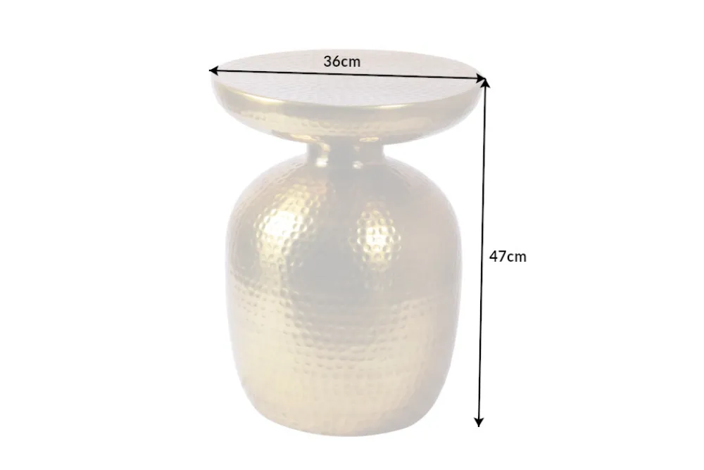 Riess-Ambiente Beistelltische|Goldene Möbel > Handgearbeiteter Beistelltisch ORIENT 50cm gold Hammerschlag Design