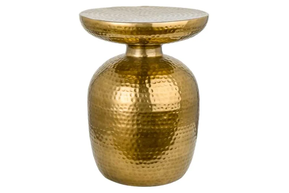 Riess-Ambiente Beistelltische|Goldene Möbel > Handgearbeiteter Beistelltisch ORIENT 50cm gold Hammerschlag Design