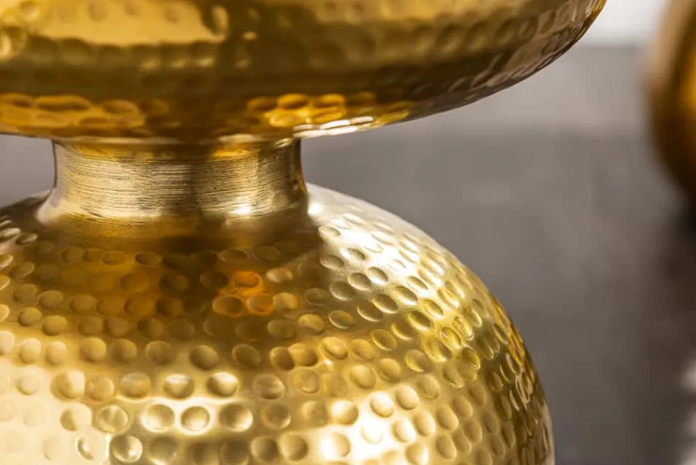 Riess-Ambiente Beistelltische|Goldene Möbel > Handgearbeiteter Beistelltisch ORIENT 50cm gold Hammerschlag Design