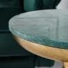 Riess-Ambiente Beistelltische|Goldene Möbel > Handgearbeiteter Beistelltisch ELEMENTS 60cm gold grün Marmor rund