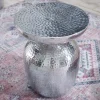Riess-Ambiente Beistelltische > Handgearbeiteter Beistelltisch ORIENT 50cm silber Metall Hammerschlag Design rund
