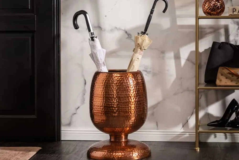 Riess-Ambiente Beistelltische > Handgearbeiteter Beistelltisch ORIENT 50cm kupfer Metall Hammerschlag Design rund