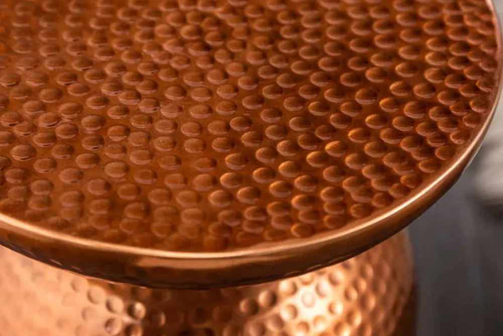 Riess-Ambiente Beistelltische > Handgearbeiteter Beistelltisch ORIENT 50cm kupfer Metall Hammerschlag Design rund