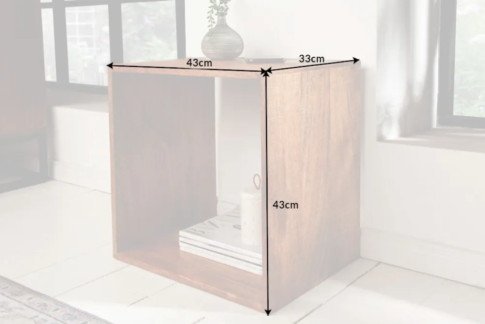 Riess-Ambiente Beistelltische|Mehr... > Handgearbeiteter Beistelltisch MAKASSAR 45cm natur Mangoholz Massivholz Nachttisch Regal