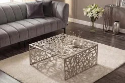 Riess-Ambiente Couchtische & Truhen > Handgearbeiteter Couchtisch ABSTRACT 60cm Alu silberfarbig im Gap Design