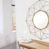 Riess-Ambiente Goldene Möbel|Retro Möbel > Handgearbeiteter Spiegel DIAMOND XL 90cm messing aus Eisen im Retro Design