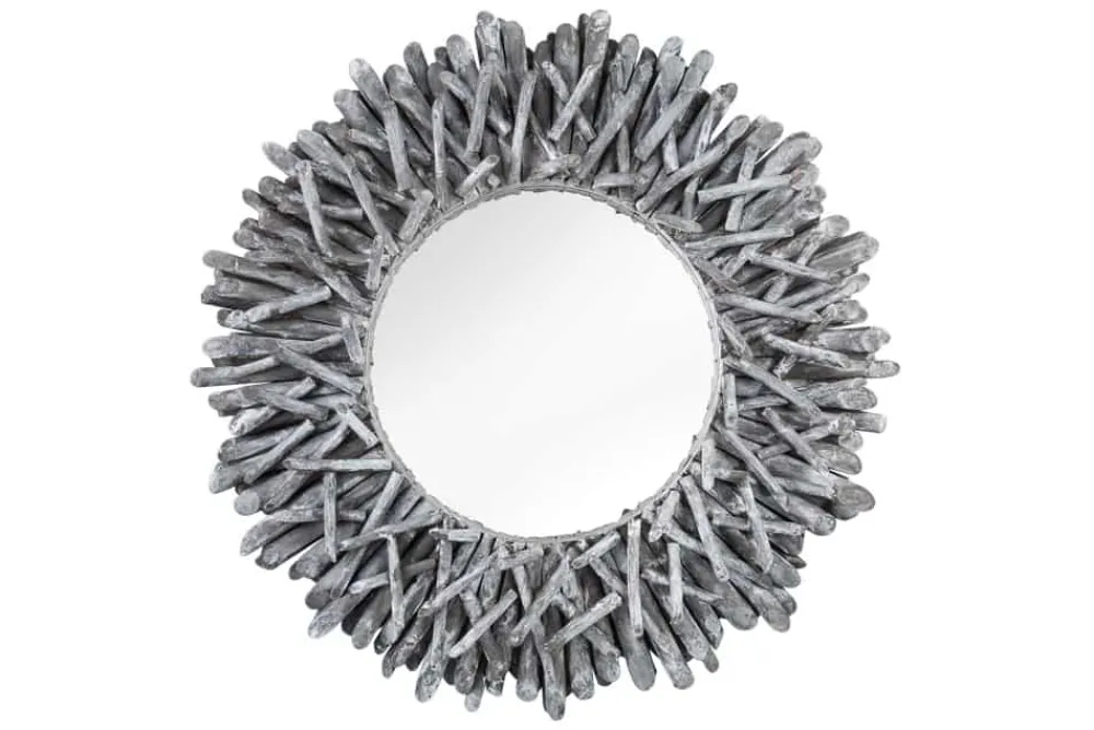 Riess-Ambiente Mehr...|Wohnaccessoires > Handgearbeiteter Teakholz Spiegel RIVERSIDE 80cm grau Treibholz