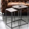 Riess-Ambiente Beistelltische|Couchtische & Truhen > Handgearbeitetes Beistelltisch 2er Set ELEMENTS 40cm silber schwarz Couchtisch