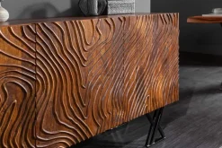 Riess-Ambiente Industrial Loft|Retro Möbel > Handgearbeitetes Sideboard FLUID 160cm Mangoholz mit aufwendigen 3D Schnitzereien