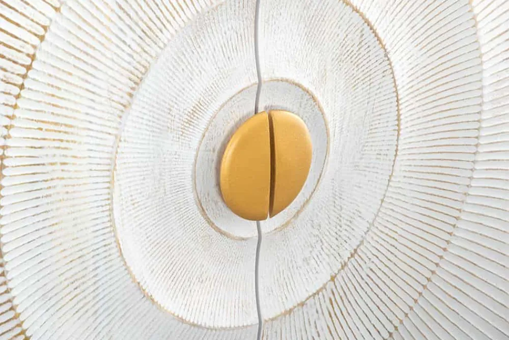 Riess-Ambiente Mehr...|Goldene Möbel > Handgearbeitetes Sideboard GOLDEN SUNSET 180cm weiß gold Mangoholz Metallbeine