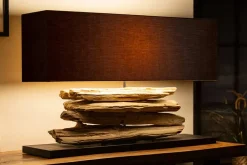 Riess-Ambiente Mehr...|Mehr... > Handgearbeitete Tischlampe RIVERINE 80cm schwarz Treibholz Tischleuchte