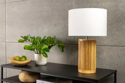 Riess-Ambiente Tischlampen > Handgearbeitete Tischlampe GATSBY 50cm natur weiß Weiden- und Kiefernholz
