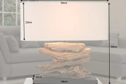Riess-Ambiente Mehr...|Mehr... > Handgearbeitete Treibholz Lampe RIVERINE 55cm creme Leinenschirm Tischleuchte