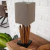 Riess-Ambiente Mehr...|Mehr... > Handgearbeitete Treibholz Tischleuchte EUPHORIA 45cm braun mit Leinenschirm