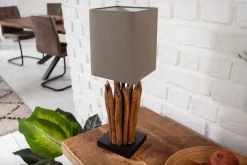 Riess-Ambiente Mehr...|Mehr... > Handgearbeitete Treibholz Tischleuchte EUPHORIA 45cm braun mit Leinenschirm