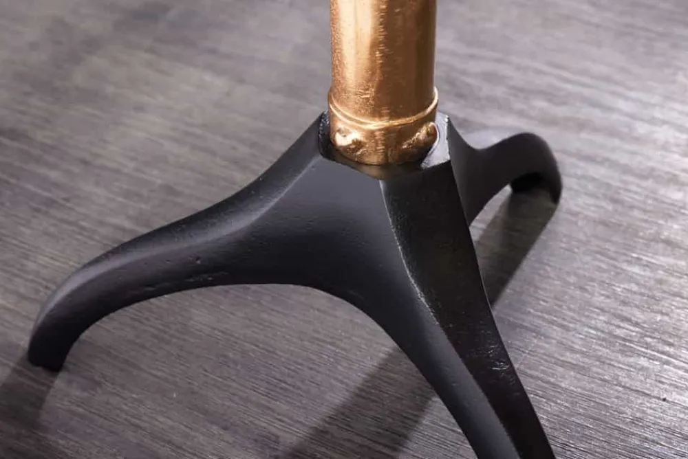 Riess-Ambiente Beistelltische|Goldene Möbel > Handgefertigter Beistelltisch OCEAN 75cm gold schwarz Glasplatte Metall maritim rund