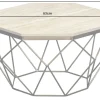 Riess-Ambiente Goldene Möbel|Couchtische & Truhen > Handgefertigter Couchtisch DIAMOND 70cm beige Travertin messing Eisen
