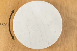 Riess-Ambiente Dekoration > Handgefertigter Drehteller SERVANT 50cm weiß Marmor runde Dekoplatte