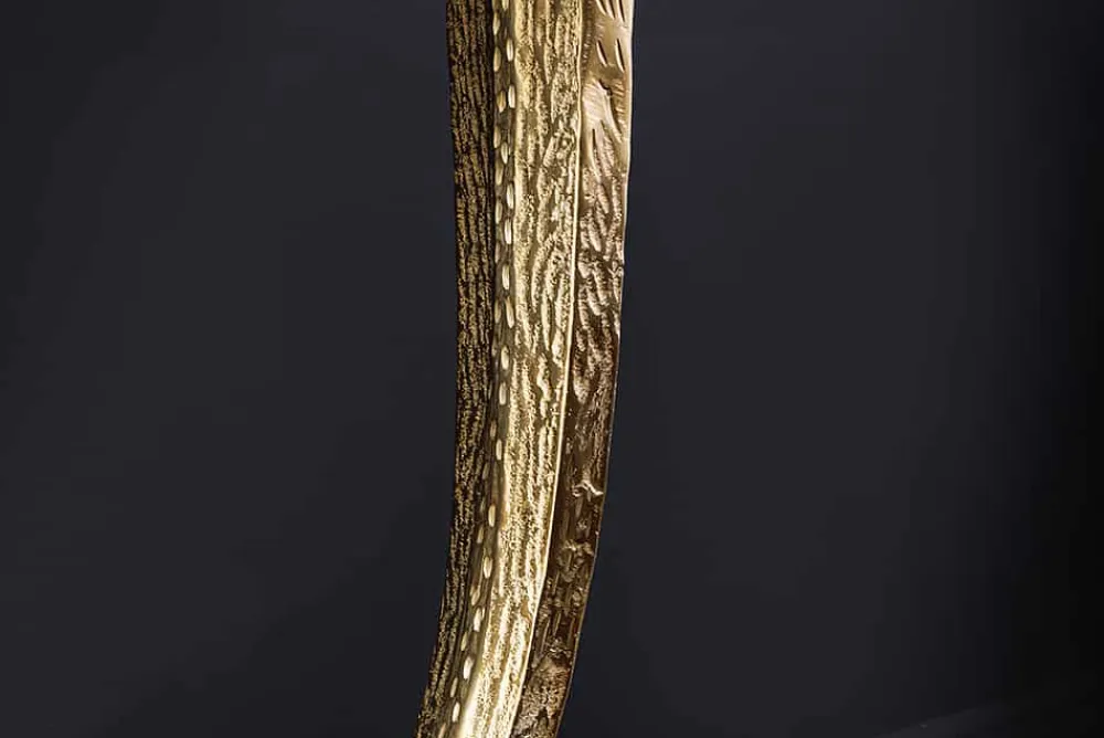 Riess-Ambiente Goldene Möbel|Konsolentische > Handgefertigter Konsolentisch OMEGA 80cm schwarz Marmor gold Metall