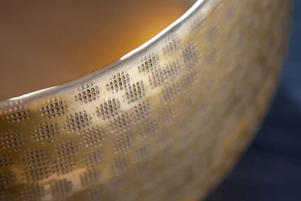 Riess-Ambiente Goldene Möbel|Vasen > Handgefertigte Schalen 2er Set ORIENT gold Blumentopf im Hammerschlagdesign