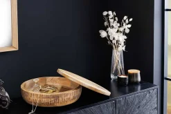 Riess-Ambiente Mehr...|Schalen > Handgefertigte Schale PURE NATURE 40cm natur Mangoholz rund mit Deckel Schmuck-Dose