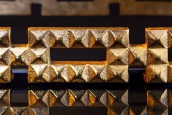 Riess-Ambiente Etageren & Tabletts > Handgefertigtes Tablett VARIATION 40cm schwarz gold Metall Aluminium Glas