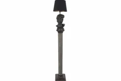 Riess-Ambiente Stehleuchten > Handgefertigte Stehlampe DAVID 120cm schwarz mit Büste Stoffschirm