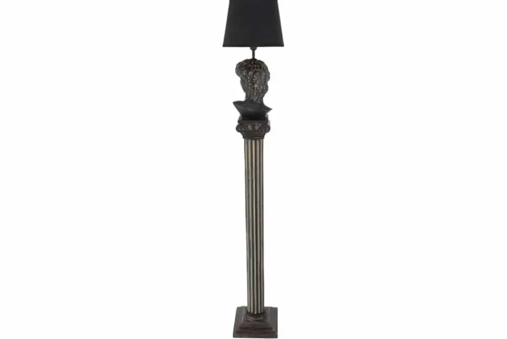Riess-Ambiente Stehleuchten > Handgefertigte Stehlampe DAVID 120cm schwarz mit Büste Stoffschirm